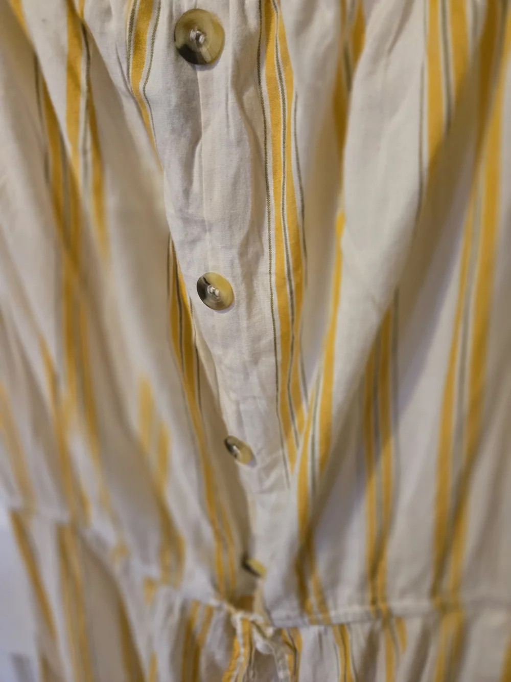 Streetwear Society White and Yellow Striped High-Low Button Dress-xl - Picture 4 of 11